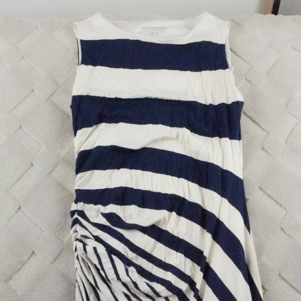Soft Surroundings Vela Infinity Maxi Dress Striped Nautica Jersey Resortwear - Picture 4 of 12
